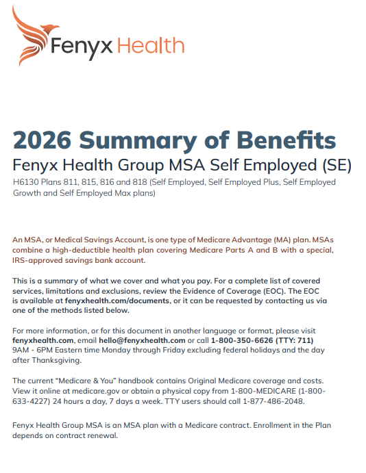 2026 Summary of Benefits Self-Employed Plans PDF thumbnail