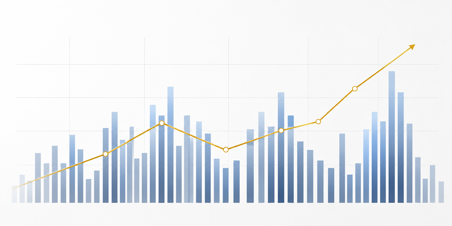 Growth chart showing increasing savings over time